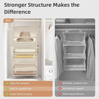 STORAGE MANIAC 6-Shelf Hanging Closet Organizer and Storage, 2 Separable 3-Shelf Haning Organizers for Closet, Collapsible Ha