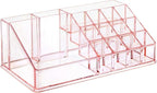 Ikee Design Pink Jewelry & Cosmetic Storage Display Boxes Two Pieces Set, Pink Cosmetic Jewelry Organizer Makeup Holder, Orga