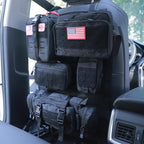 Universal Tactical Seat Back Organizer Vehicle Molle Panel Organizer Storage Bag with 5 Detachable Molle Pouch for All Vehicel Such as Jeep,Truck,SUV, Car, Ford,Chevy etc