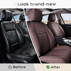 Coverado Car Seat Covers Front Seats, Seat Covers for Cars, Car Seat Protector, 2-Pack Car Seat Cushion Nappa Leather, Waterp