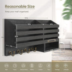 FifthQuarter Key Holder for Wall: Easy Mounted Key Rack and Mail Organizer with Store Shelf and Four Sturdy Keys Hooks Decor 