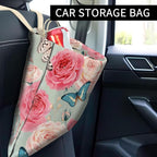 Car Trash Can, Cute Car Trash Bag, Hanging Car Organizer and Storage Bag, Trash Bin for Car Accessories, Vehicle, Travelling, Camping Cute Flower and Butterfly