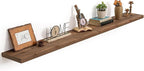 Marsmiles 72 Inch Floating Shelf | 9.3 Inch Deep Dark Wood Wall Shelf Set of 1 | Rustic Reclaimed Wood Shelves for Room Wall 