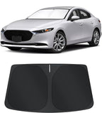 TINGLU Sun Shade for Mazda 3 Mazda3 2019-2024 2025 2026 Accessories Windshield Sun Shade Window Shade UV Rays Protection Sun Visor Cover with Steering Wheel Sunshade Storage Bag