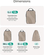 BAGSMART Compression Packing Cubes, 6 Set/4 Set/2 Set Travel Packing Cubes for Carry on Suitcases, Compression Suitcase Organ