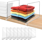Acrylic Shelf Dividers for Closet Organization 8PCS Closet Shelf Divider Closet Dividers for Shelves Shelf Organizer for Clos