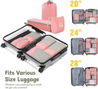 Compression Packing Cubes 8 Set, Dual Zipper Compression Packing Cubes for Travel, See-Through Mesh Packing Bags for Suitcase