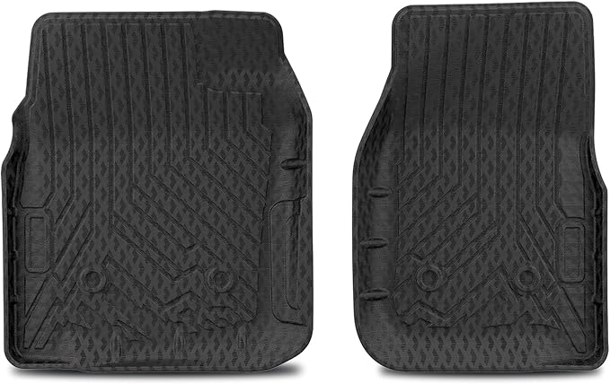 KUST Floor Mats for 1980-1996 Ford F-150/Bronco, for 1980-1997 F-250/F-350, All Weather Floor Liners Bronco Accessories Car Mats TPE Rubber High Edge, Front Side 2PCS