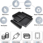Center Console Organizer Tray Compatible with 2021 2022 2023 2024 2025 2026 GMC YuKon Denali, Chevy Suburban/Tahoe Armrest Storage Box Interior Accessories (Fit for Power-Sliding Console ONLY)