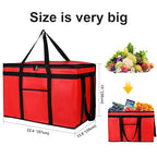 musbus 4 PACK 22x14x13 XXXL Insulated Food Delivery Bag Cooler Bags Keep Food Warm Catering Therma for doordash Catering Cooler Bags Therma Catering Shopper hot Red 22w x 14 lx 13d