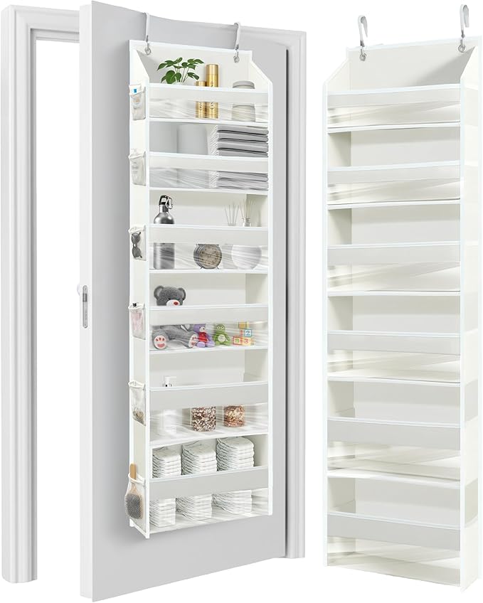 HOMELUX THEORY UPGRADED 6 Tiers Over The Door Organizer Hanging - 100D EXTRA THICK & 50lbs HUGE CAPACITY, 12 Side Mesh Pocket