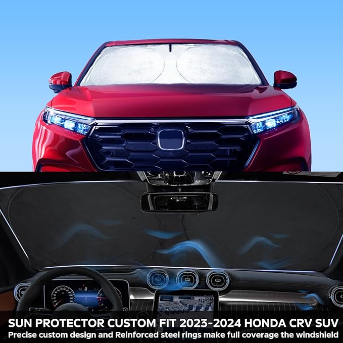 INSAUTO for 2026 CRV Windshield Sun Shade Sunshade Foldable Custom Fit 2023 2024 2025 Honda CR-V Accessories Windshield Cover Front Window Shield Blocks UV Rays and Heat Car Interior Protector