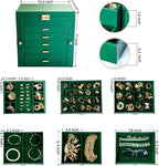 BOOVO Jewelry Box For women, 6 Layer Large Jewelry Organizer With Mirror, Multi-Function Storage Box With Lock, Necklace Hold