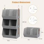 1 Pack,Hanging Closet Organizer 3 Tier,Disassemblable Clothes Hanging Shelves,Space-Saving Closet System, Fabric Storage Bins