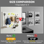 Peg Board, 2 Pack Metal Pegboard Panels White Pegboards Wall Organizer with Frame Large Heavy Duty Peg Board with Hooks for W