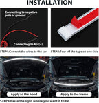 Car Hood Light Strip Exterior, 94.5 Inch DRL LED Strip Lights Waterproof IP68 Scan Start-up + White Light,Compatible with GMC Sierra 1500 2500 Chevy Silverado 1500 2500 Dodge Ram 1500