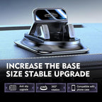 Car Dashboard Phone Holder, 360 Degree Adjustable Bracket with Anti-slip Base, One-hand Operation Snap-on Navigation Mount, U