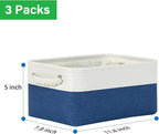 Bidtakay Small Storage Baskets for Shelves 3 Pack Fabric Storage Bins for Organizing Linen Collapsible Organizer for Closet-W
