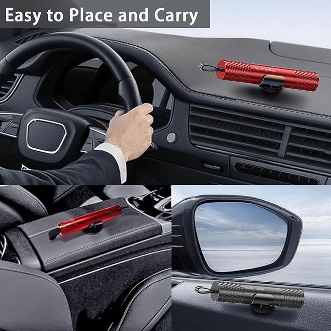 2 Pack Upgraded Safe Hammer,Underwater Glass Breaker,Emergency Window Breaker & Seatbelt Cutter,Car Window Breaker Tool,Glass