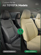 GIANT PANDA 2PCS Front Car Seat Cover for Toyota Rav4 Camry Highlander Corolla Prius Corolla Cross Venza Avalon, Faux Leather