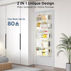 2 Pack 5-Tier Over The Door Organizer with 10 Side Mesh Pockets & Clear Windows, 80 lbs Weight Capacity Hanging Storage for B