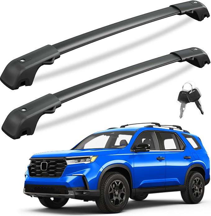 KINGGERI 300lbs Lockable Roof Rack Cross Bars Compatible with Honda Pilot 2023-2026 Sport TrailSport Touring Elite with Raised Rails (Not for LX & EX-L), Aluminum Crossbars Rooftop Racks Carrier
