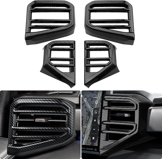 INTGET 4PCS Side Dashboard AC Outlet Covers for 2022-2026 Toyota Tundra Accessories Carbon Fiber Center Console Air Vent Trim Protector for 2023 2024 2025 2026 Toyota Sequoia Accessories