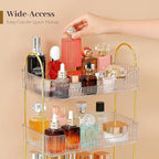 Aveniee Bathroom Counter Organizer, 3 Tier Perfume Skin Care Countertop Storage Shelf, Vanity Makeup Tray for Cosmetic Skinca
