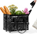 tobyto Reusable Grocery Bag on Wheels, 105L Foldable Rolling Tote, Shopping Trolley 66LBS Capacity - Water-Resistant for Laun