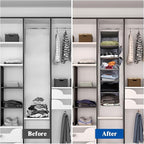 2 Packs Hanging Closet Organizer, 4-Shelf Closet Organizers and Storage with Side Pockets, Collapsible Hanging Shelves for Cl