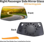 Right Passenger Side Mirror Glass Compatible With 2019 2020 2021 2022 2023 2024 2025Chevy Silverado 1500 GMC Sierra 1500 With backing plate Heated (with a tool) Replace# GM1325159 84309709