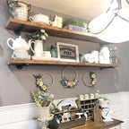 Industrial Pipe Wall Wood Shelves,Real Wooden Shelves 48" in Special Brown Color with 1.2" Extra Thickness, Modern Floating S