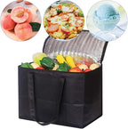 Set of 8 Large Insulated Reusable Grocery Bags with Sturdy Zipper and Handles, Foldable Washable Heavy Duty Cooler Totes for Hot or Cold Food Delivery, Groceries, Travel, Shopping