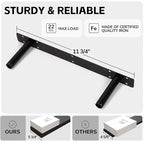 BAMEOS Bamboo Floating Shelves Wall Mounted Wooden Shelves with Invisible Brackets Set of 2, Hanging Wall Decor for Bedroom, 