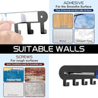 2 Pack Key Holder for Wall,Key Hooks with 10 Hooks,Key Holder Wall Mount Self Adhesive, Key Rack for Wall No Drill for Living