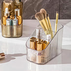 DASITON Large Capacity Makeup Brush Holder,3 Slot Makeup Brush Cup,Vintage striped Make Up Brush Holder,for Vanity Decor,Bath