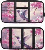 Hummingbird Car Sun Visor Organizer, Zipper Visor Organizer Storage Pouch, Card Holder, Adjustable Elastic Bands for Most Vehicles, Suvs & Trucks Scratch-Resistant Auto Interior Accessories