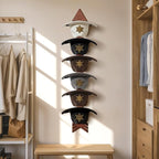 Cowboy Hat Holder for Wall 6 Pieces Arrow Solid Wood with Metal Western Hat Rack Wall Decor Hat Organizer Hanger Storage for 