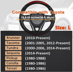 GIANT PANDA Steering Wheel Cover for Toyota Tacoma,4Runner,Tundra,Sequoia, Large Size - Red