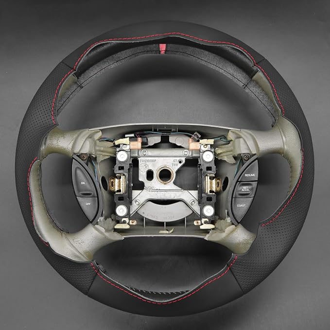 MEWANT Hand Stitch Leather Steering Wheel Cover Wrap for Ford Mustang 1994-2004 Steering Wheel Accessories for Ford