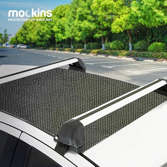 Mockins 39" x 36" Anti Slip Mat for Car Roof Cargo | Durable Soft Roof Rack Pads | Multifunctional Cut to Size Cargo Mat for SUV & Car Roof Liner | No-Scratch & Non-Skid Protective Roof Pad