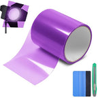 Lypumso Color Transform Light Filters, DIY Self Adhesive Car Light Tint Repair Tape for Headlight Fog Tail Lights, Transparent Outdoor Lights Window Home Decor Vinyl Wrap Film (Purple, 4in x 20ft)