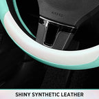 Road Comforts Steering Wheel Cover – Breathable Leather Steering Wheel Cover, Anti-Slip Grip, Universal Fit 14.5” to 15”, Hea