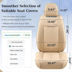Coverado Seat Covers, Car Seat Covers Front Seats, Beige Nappa Leather Car Seat Covers, 2 Pack Waterproof Front Seat Covers, 