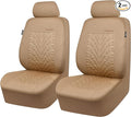 CAR PASS Car Seat Covers Two Front Only for Car, 3D Tyre Print Automotive Interior Covers, Airbag Compatible, Quick Setup Uni