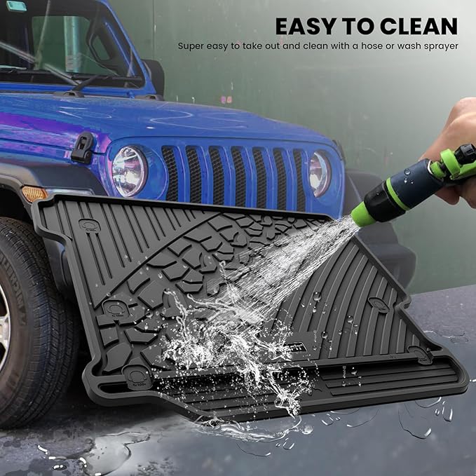 LASFIT Trunk Mat for Jeep Wrangler JL 2018-2025 2026 4 Door Cargo Without SUBWOOFER, All Weather TPE Custom Fit Cargo Mat for Flat Load Floor Gas Type (Not for JK/Not PHEV/Not 2-Door), Black