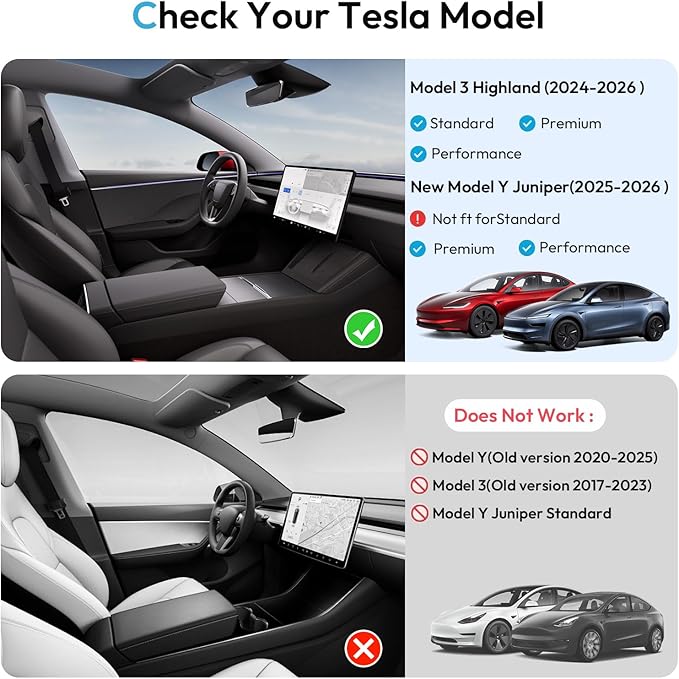 Center Console Organizer Tray for Tesla Model Y Juniper 2025-2026 & Model 3 Highland 2024-2026 [Premium PC + Silent Silicone Liner] Cup Holder for Tesla Model Y Juniper Accessories