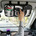 Piano Keyboard Car Sun Visor Storage Bag, Car Accessories with Zipper Visor Storage Pouch Tactical Panel Adjustable Straps for SUV Truck