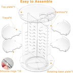 Rotating Makeup Organizer, DIY 8 Adjustable Layers Spinning Skincare Organizer, Cosmetic Display Case with Brush Holder Perfu