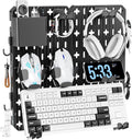 KDD Keyboard and Mouse Display Stand Holder, Wall Mount Office Organization Pegboard Combination Kit with Pen holder, Hooks, 